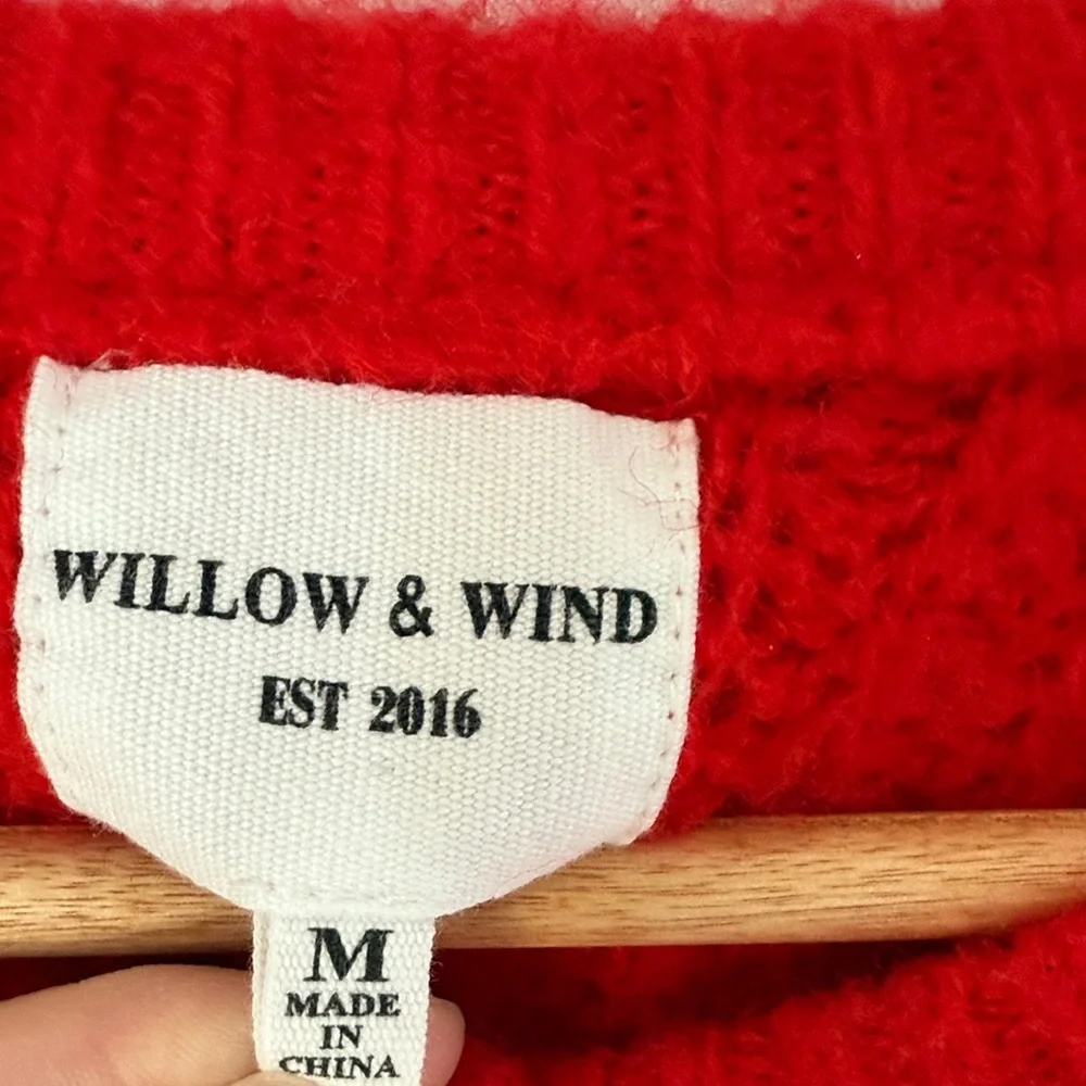 Willow & Wind Red Textured Button Front Cardigan Sweater – Women’s Medium - Picture 2 of 5